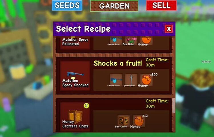 How to Craft Shocked and Choc Mutation Sprays in Grow a Garden